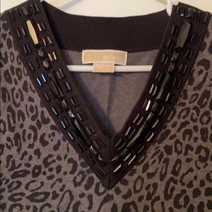Michael Kors v-neck cheetah print sweater
